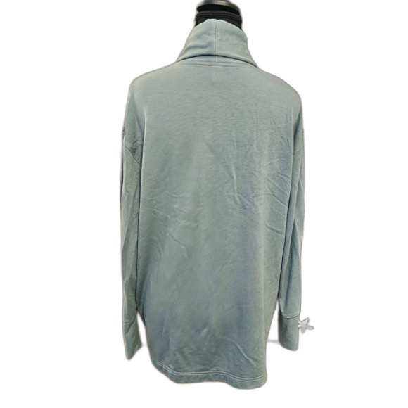 Athletic Works Light Dusty Blue French Terry Open Front Cardigan Shawl Collar L - Picture 2 of 12